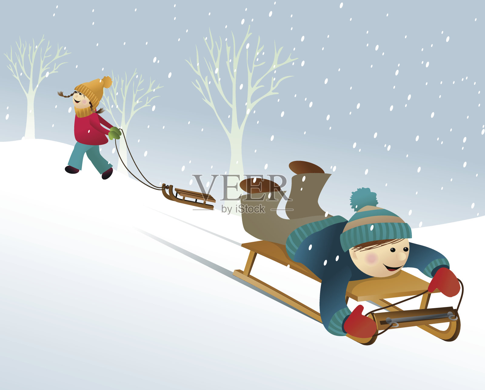 冬天的雪的游戏插画图片素材