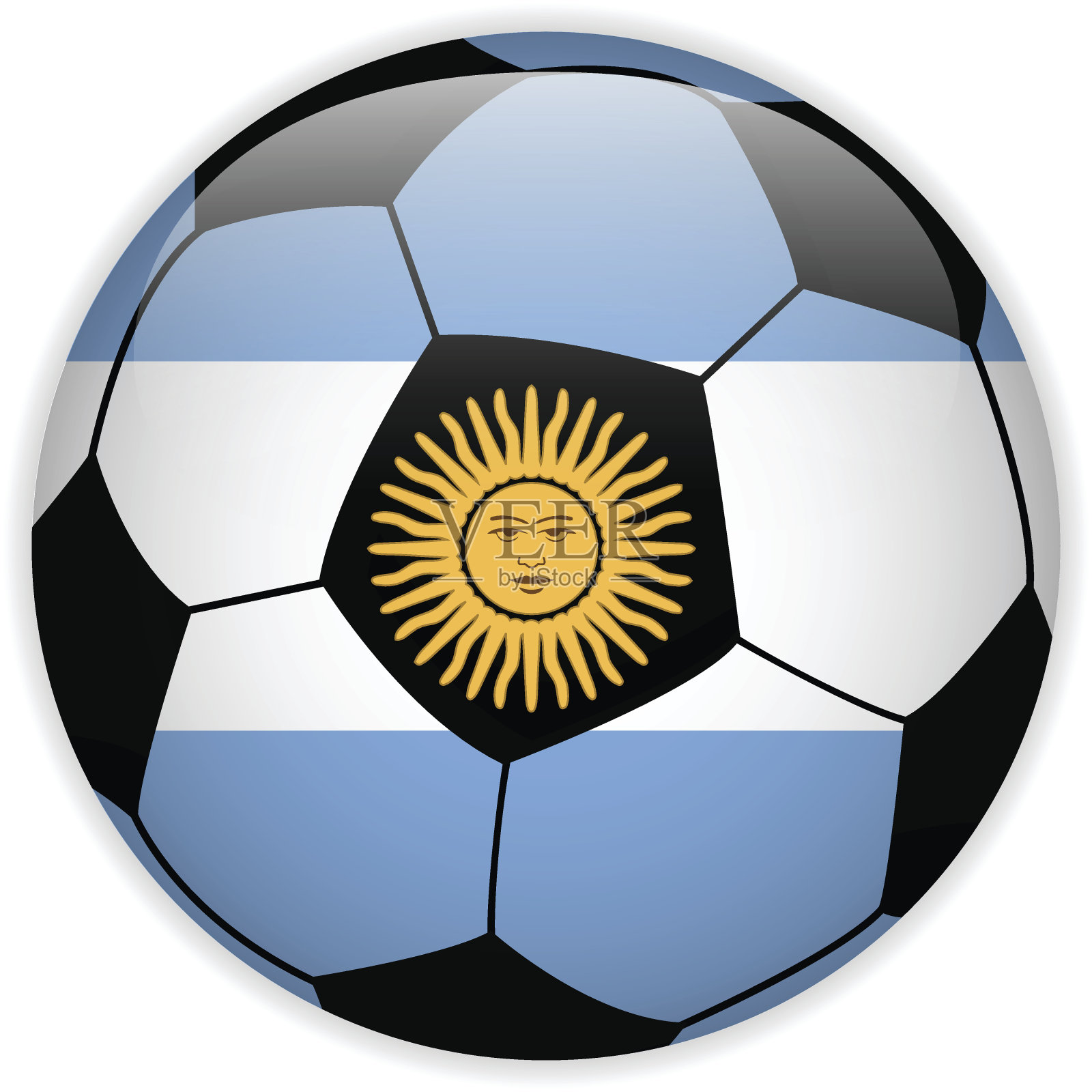 阿根廷国旗与足球背景插画图片素材