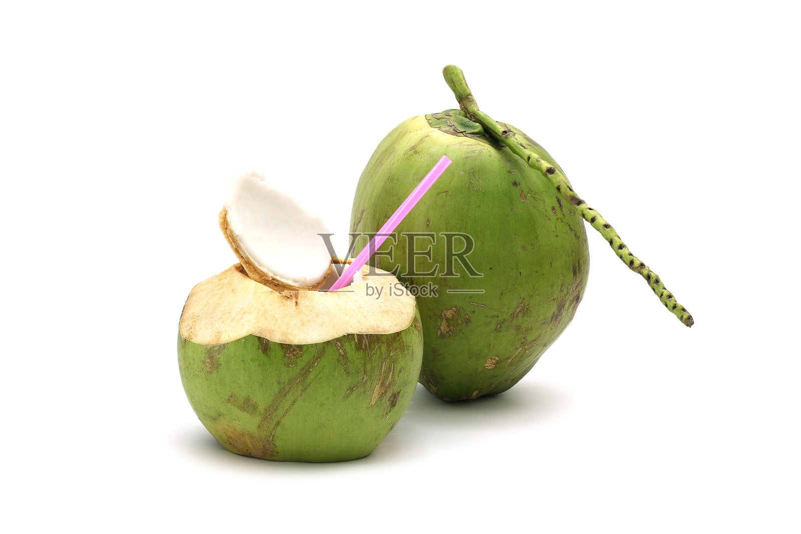 椰子成熟，美味孤立在白色背景照片摄影图片