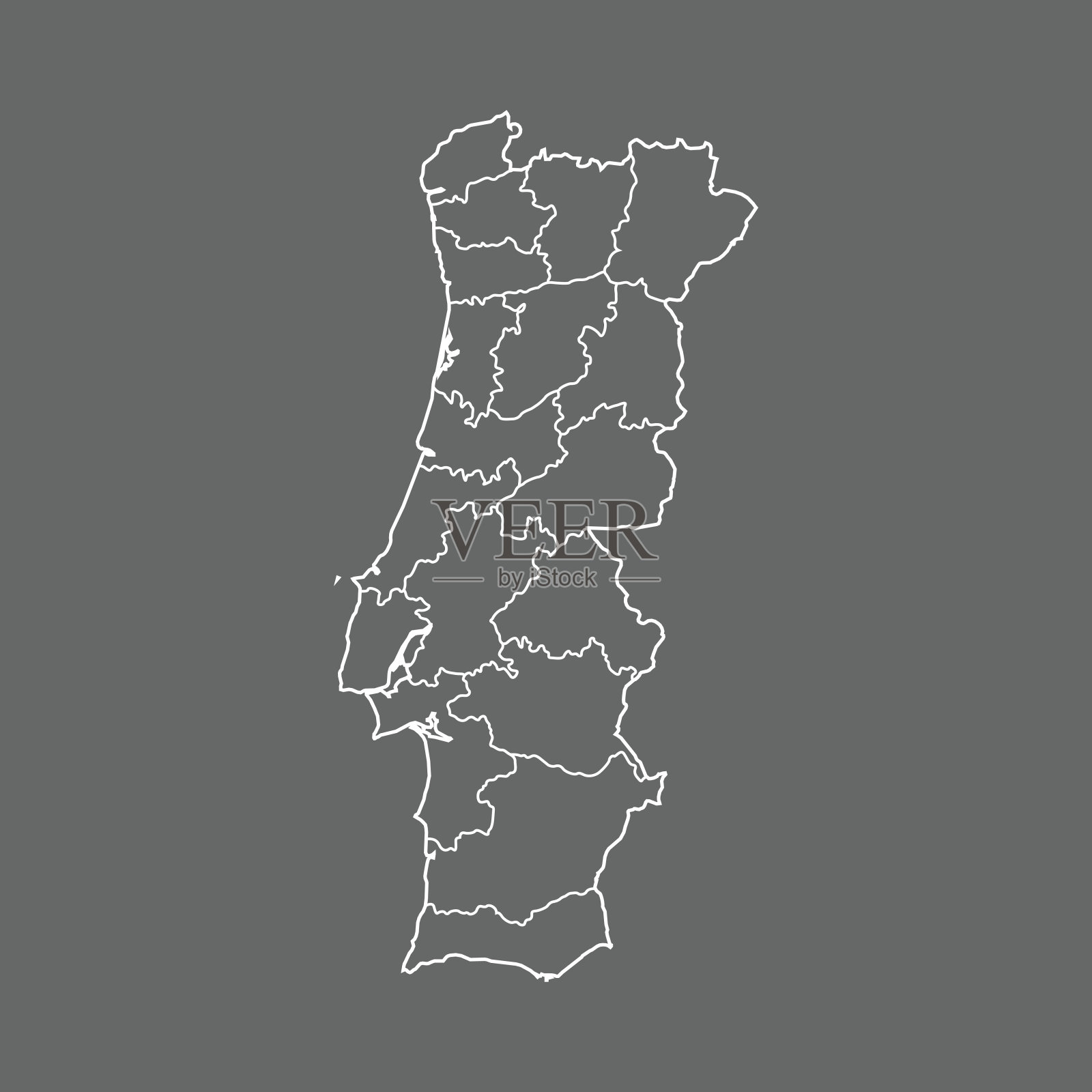 葡萄牙地图插画图片素材