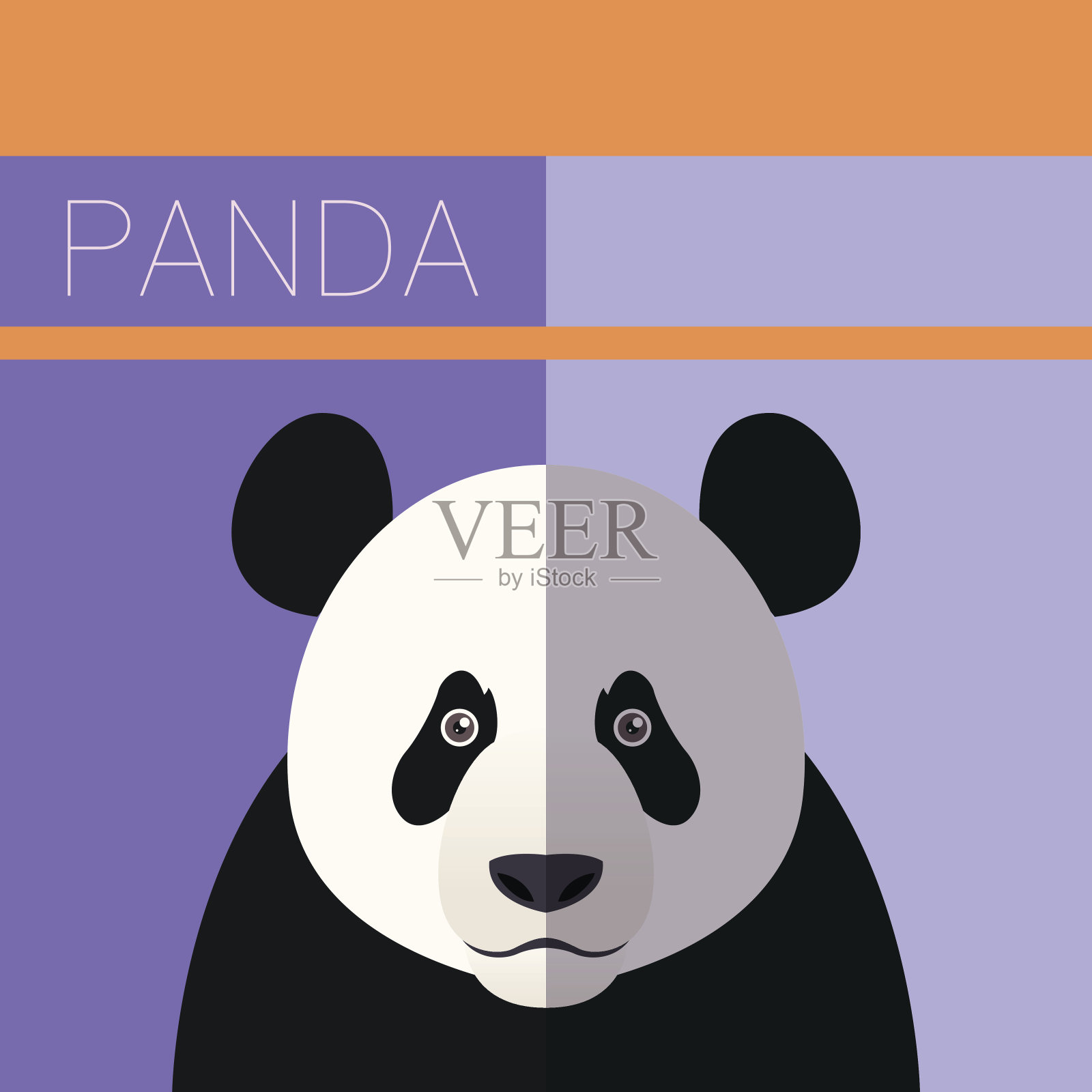 熊猫平的明信片插画图片素材
