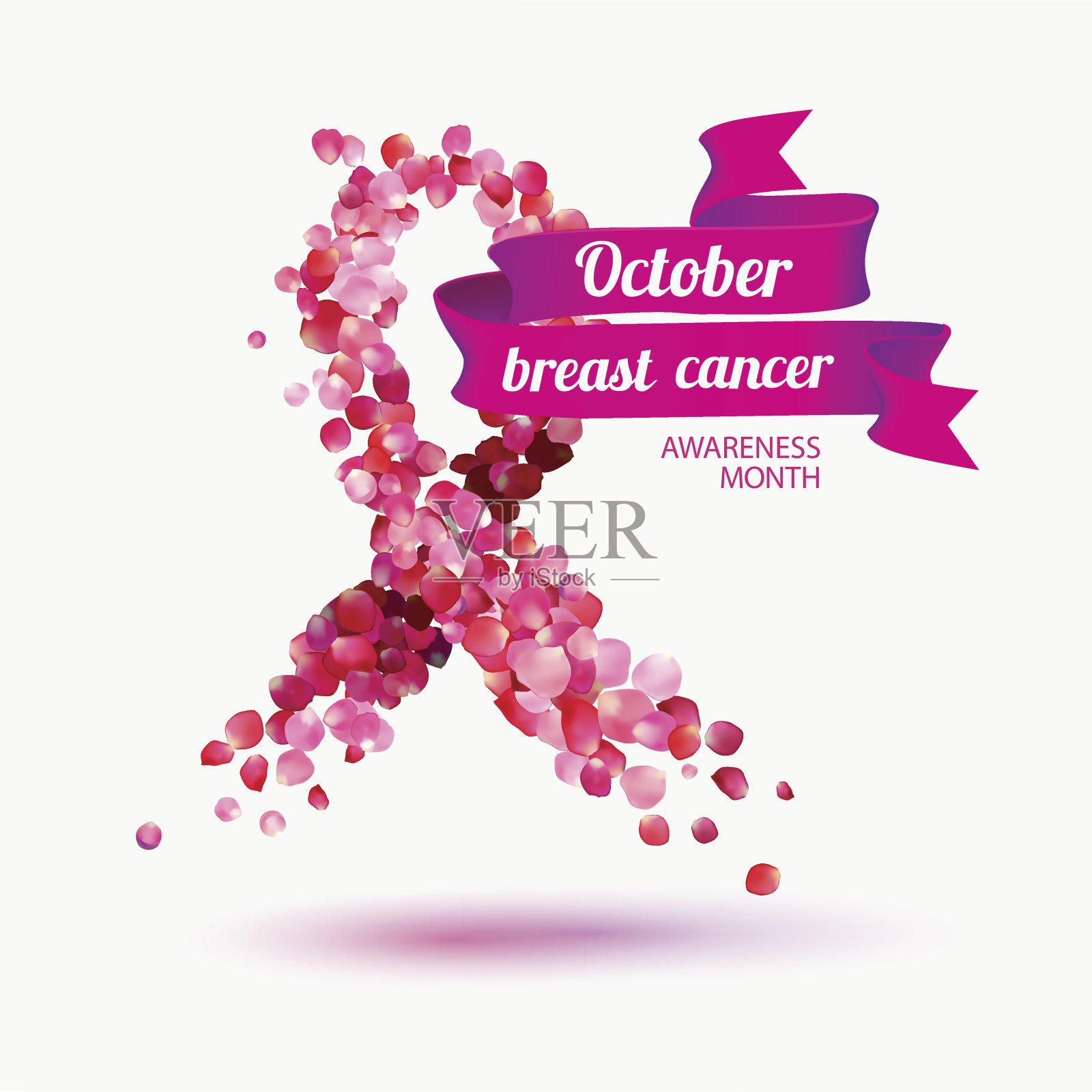 十月-乳腺癌宣传月插画图片素材