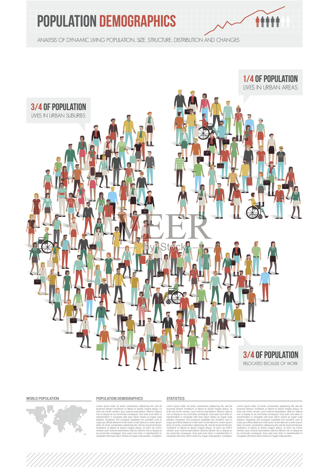 人口统计报告插画图片素材