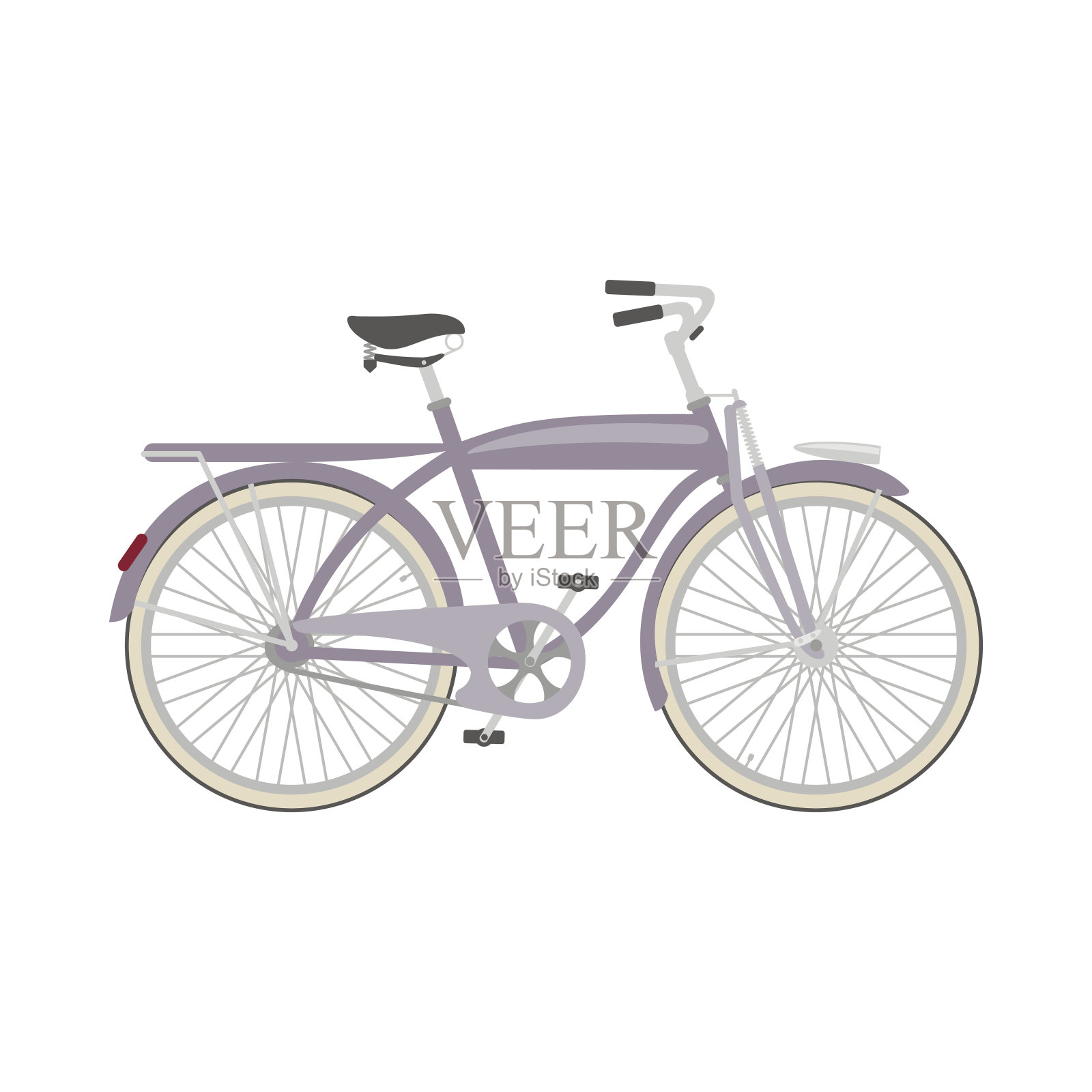 平展风格的自行车。设计元素图片