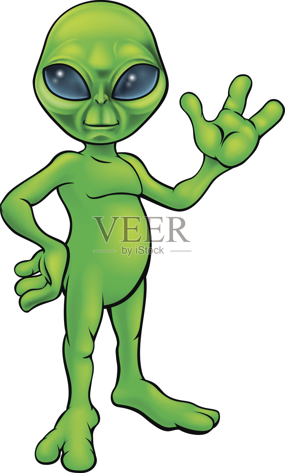 绿色外星人卡通插画图片素材