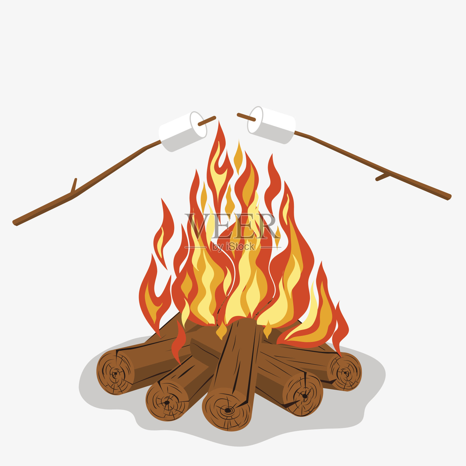 篝火和棉花糖设计元素图片
