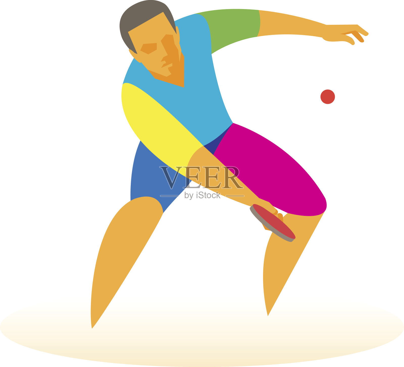乒乓球运动员插画图片素材
