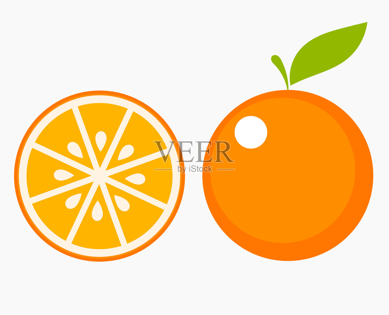 橙色水果切片设计元素图片