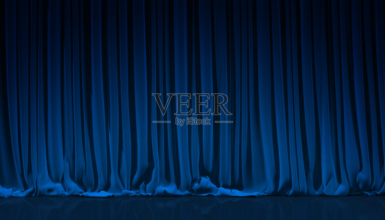 剧院里的蓝色窗帘。照片摄影图片