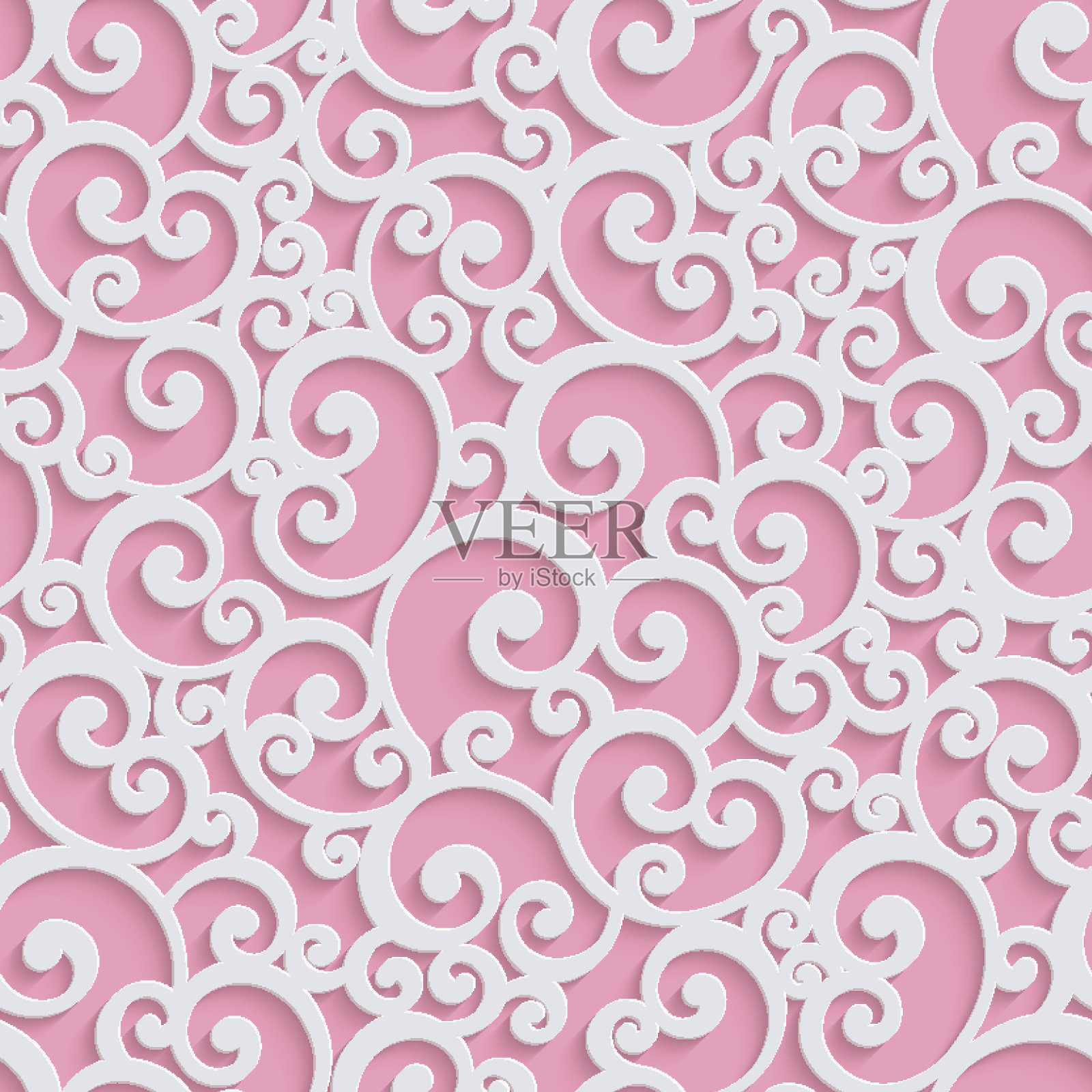 粉色矢量3d花缎无缝模式插画图片素材