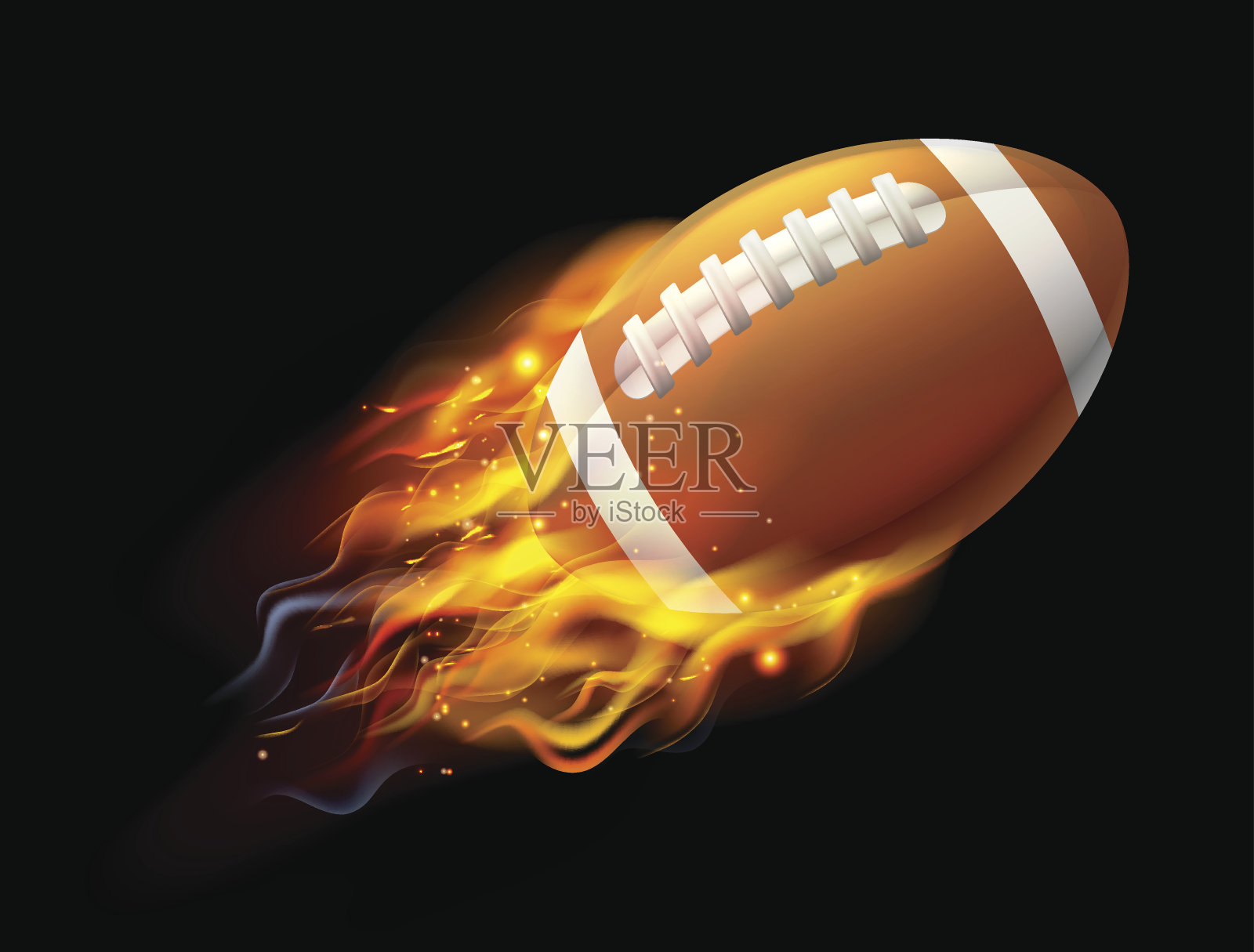 美式足球着火了插画图片素材