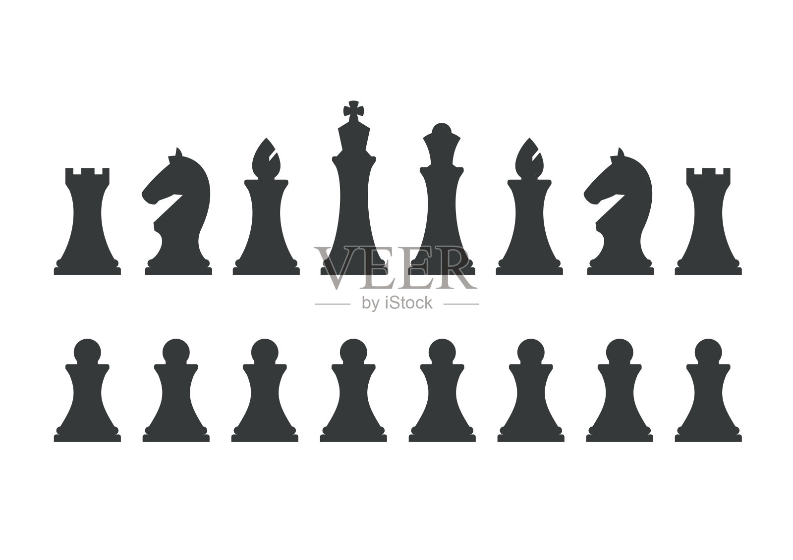 将棋子孤立放置在白色背景上设计元素图片