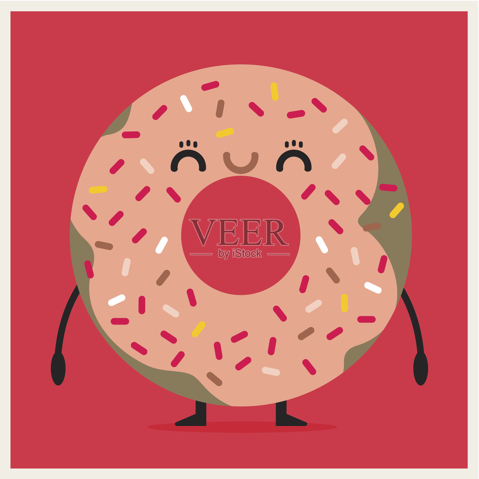 粉红色的甜甜圈插画图片素材