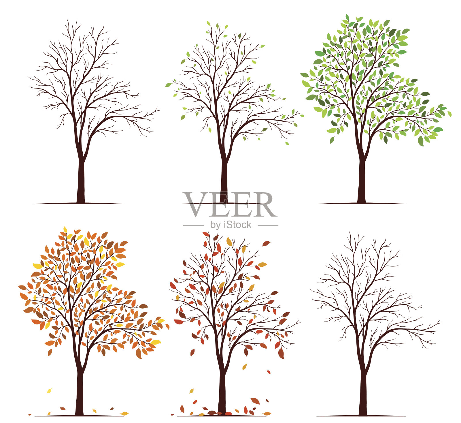 树向量季节设计元素图片