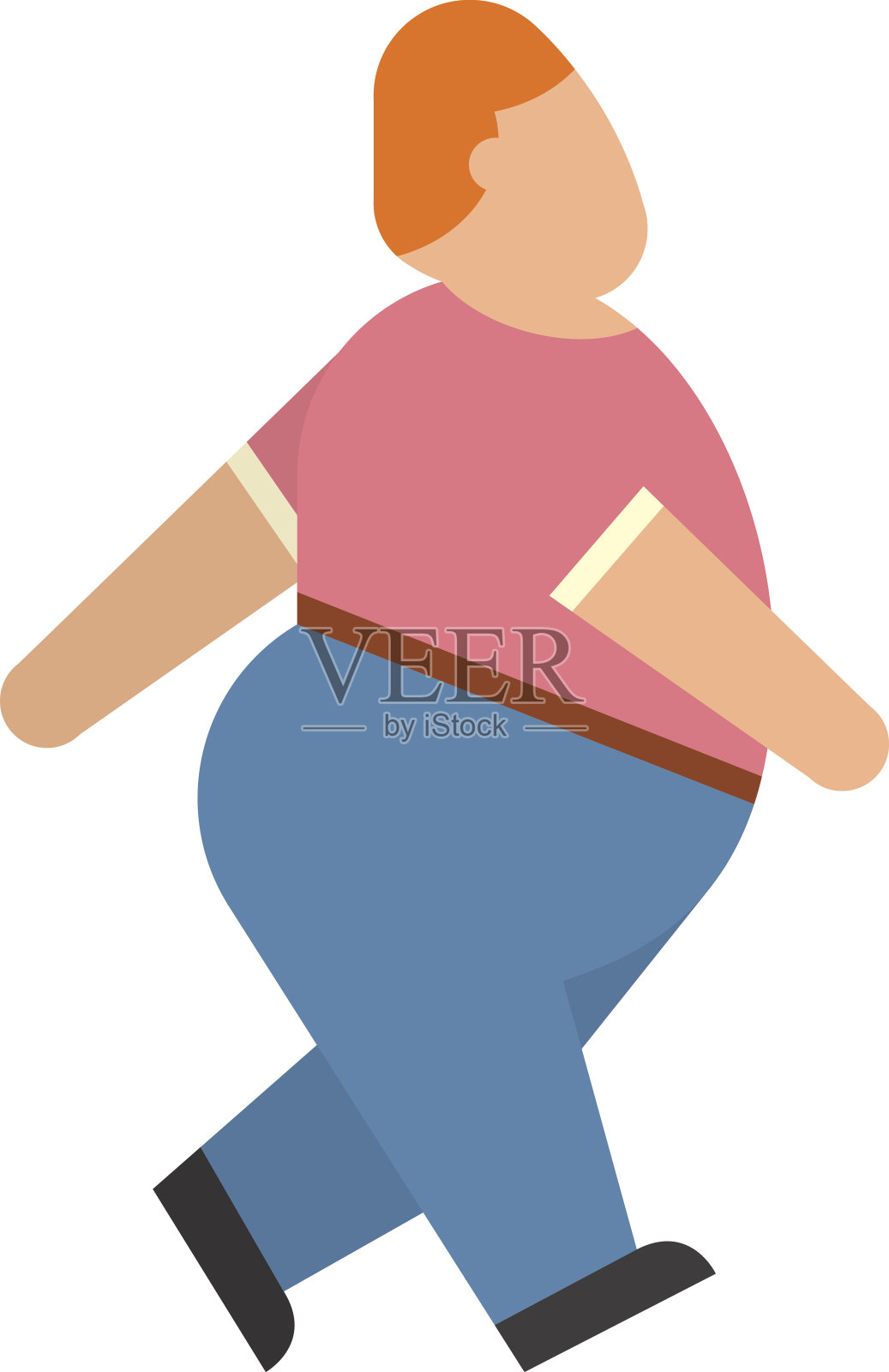 脂肪人体轮廓矢量平坦插画图片素材
