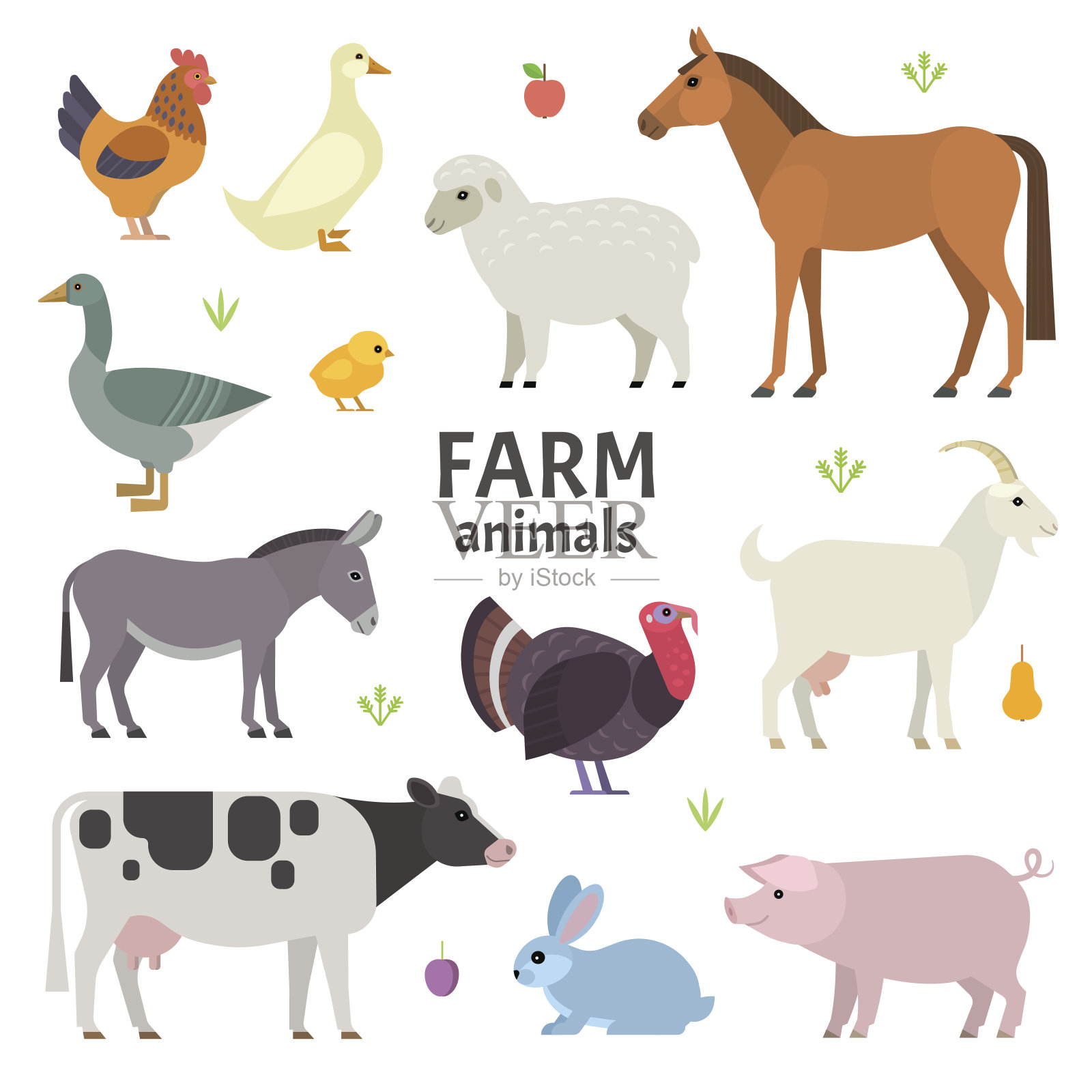 农场动物设计元素图片
