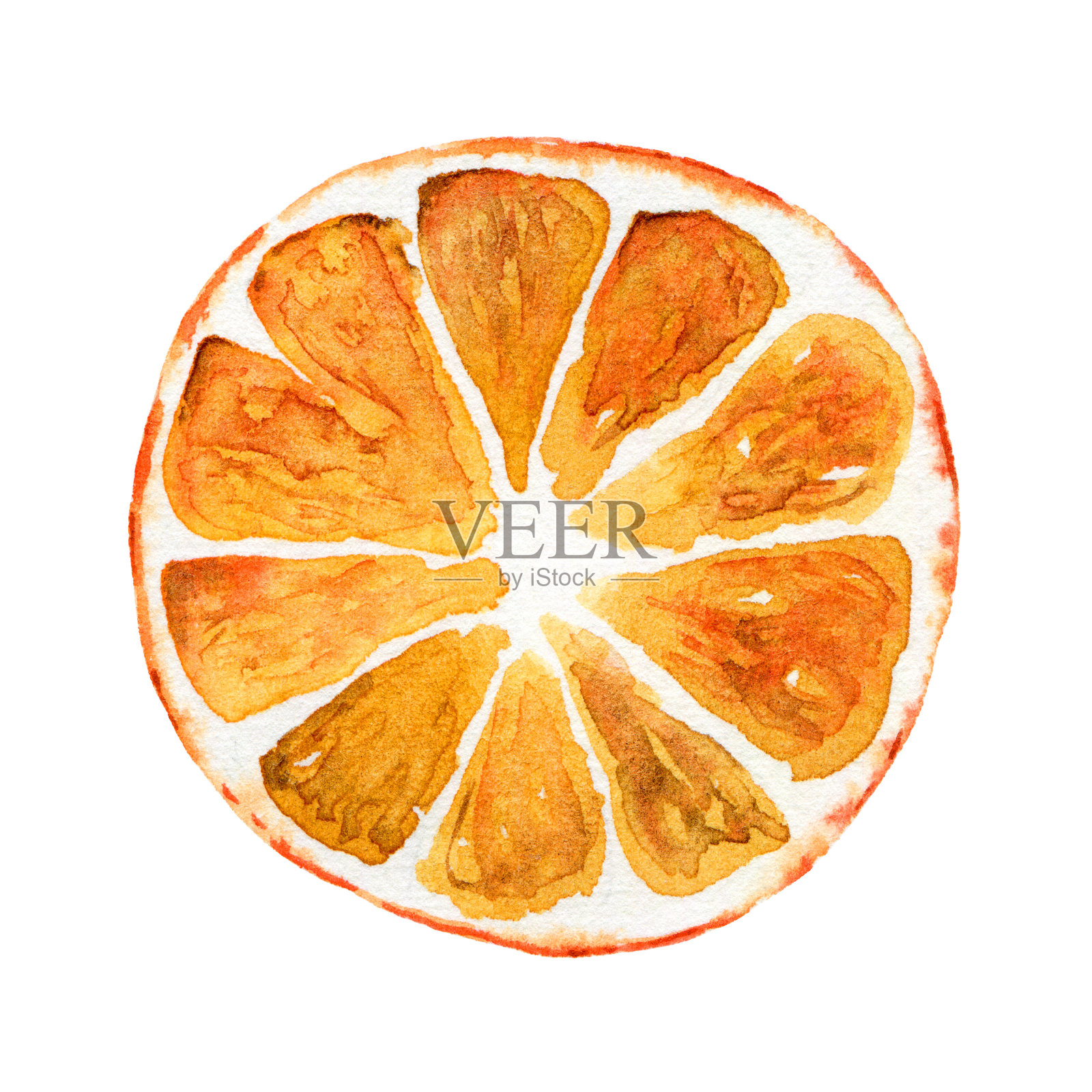 一片橙色孤立在白色背景上插画图片素材