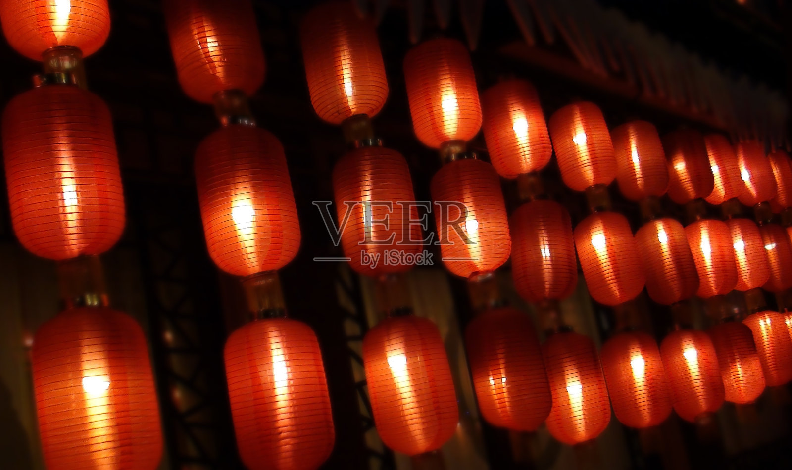 中国传统的灯笼场景在晚上。亚洲照片摄影图片