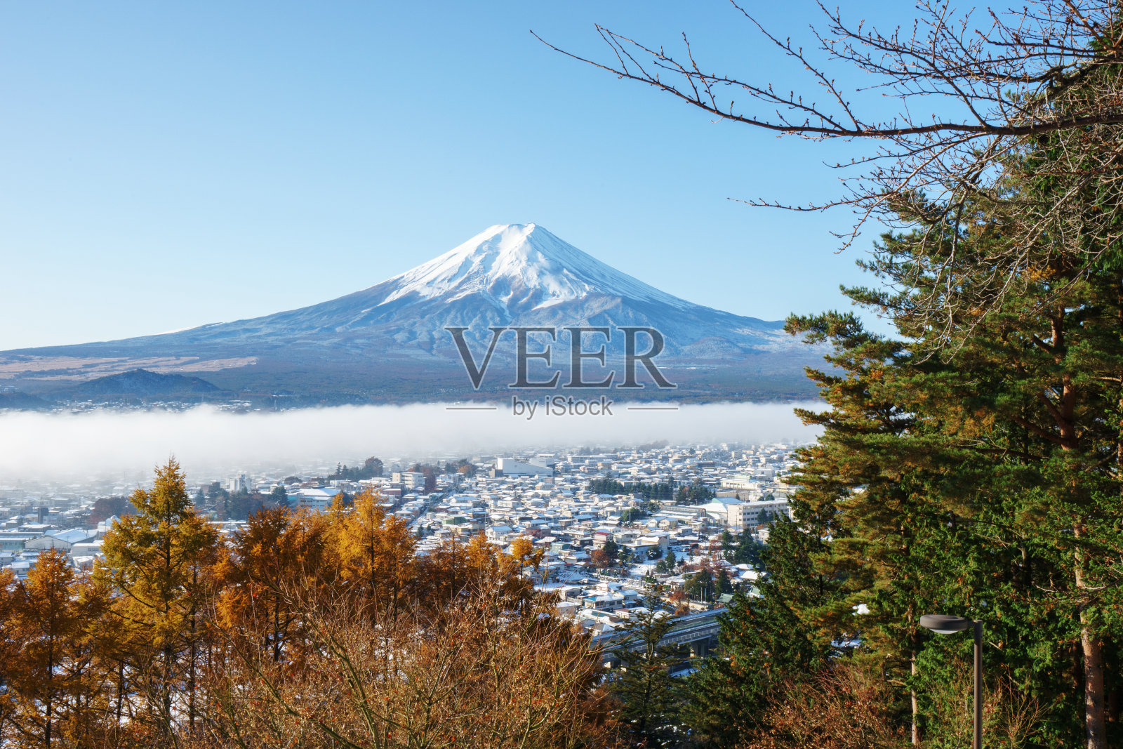 富士山红塔，藤吉田，日本照片摄影图片