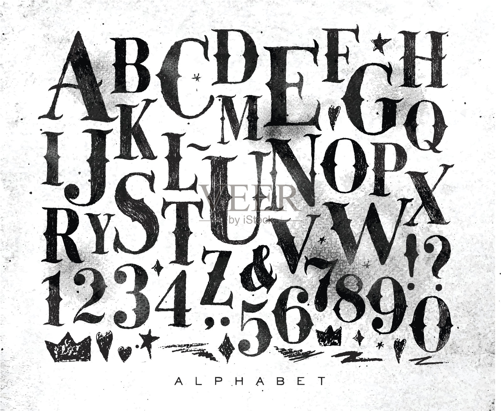 古典哥特字母设计元素图片
