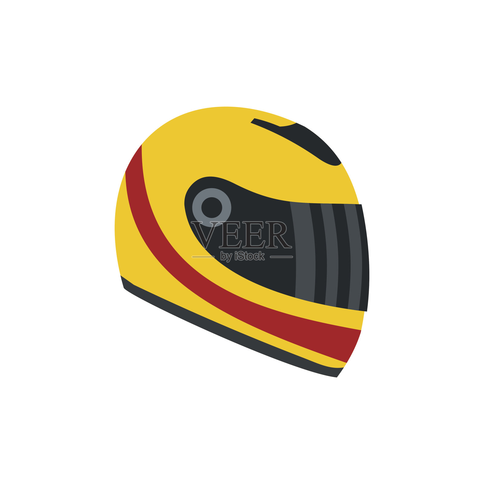 赛车头盔平面图标插画图片素材