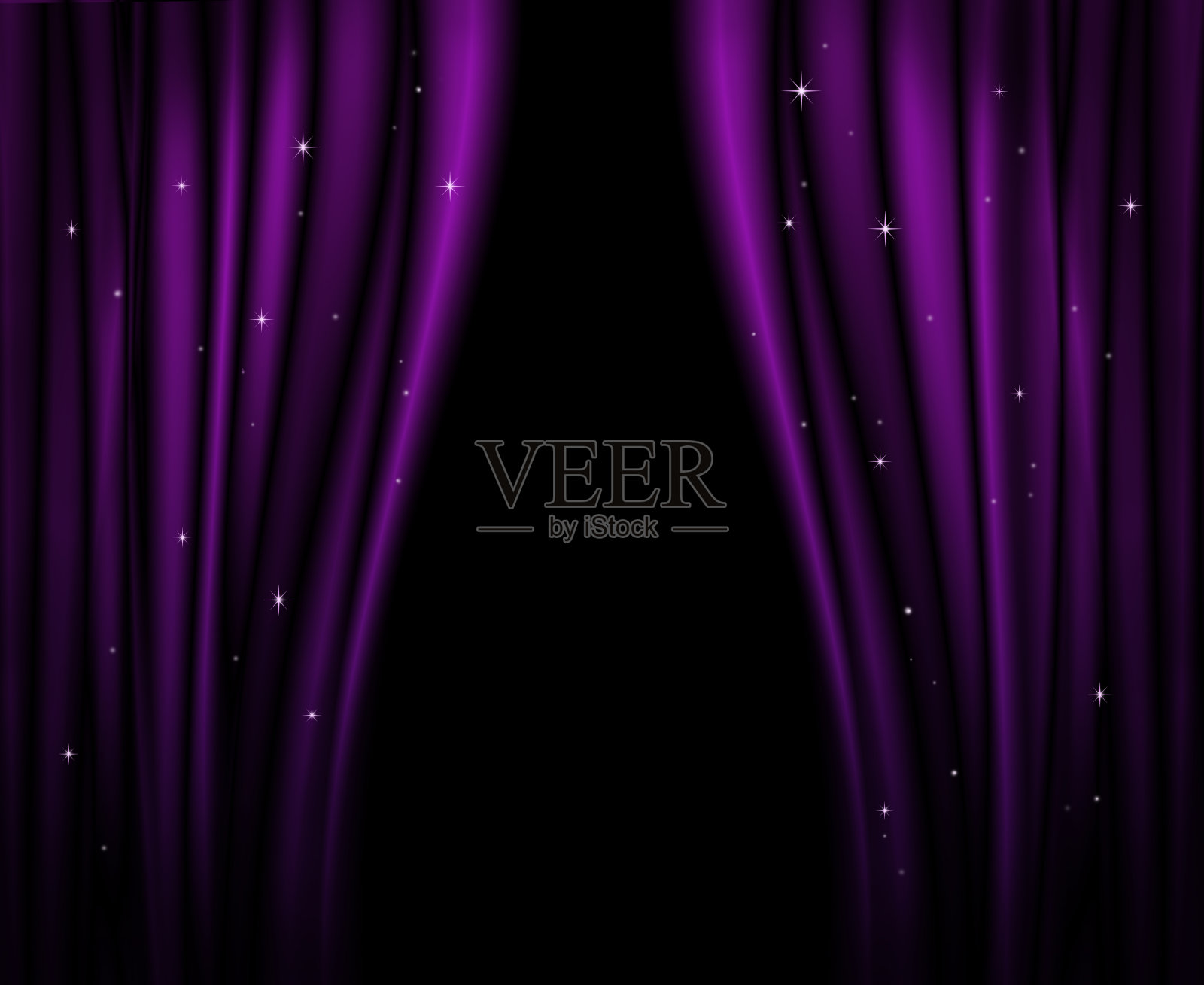 舞台上的紫色帷幕。照片摄影图片