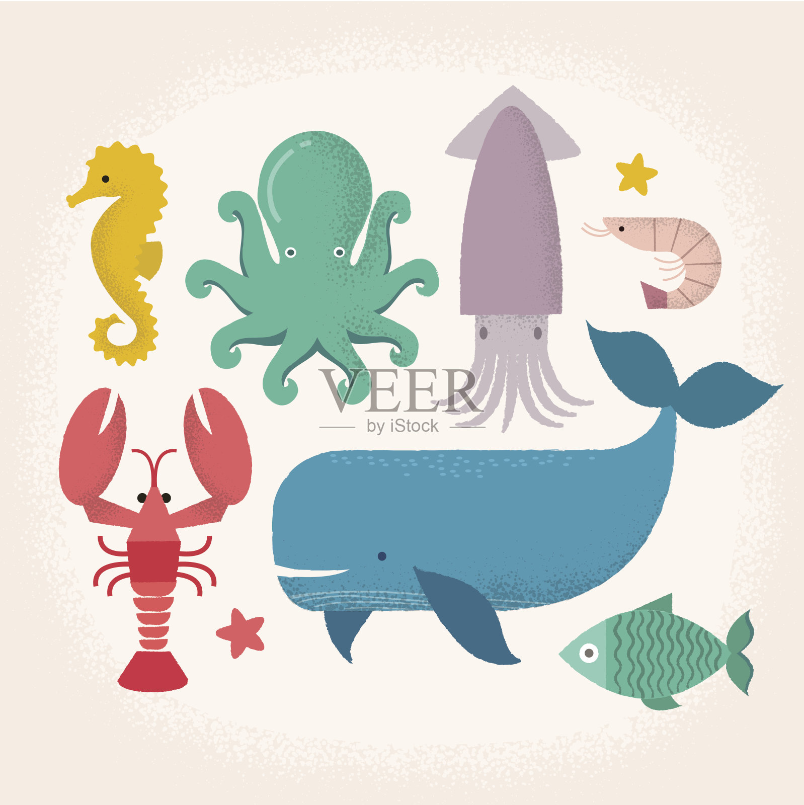海洋动物插画图片素材