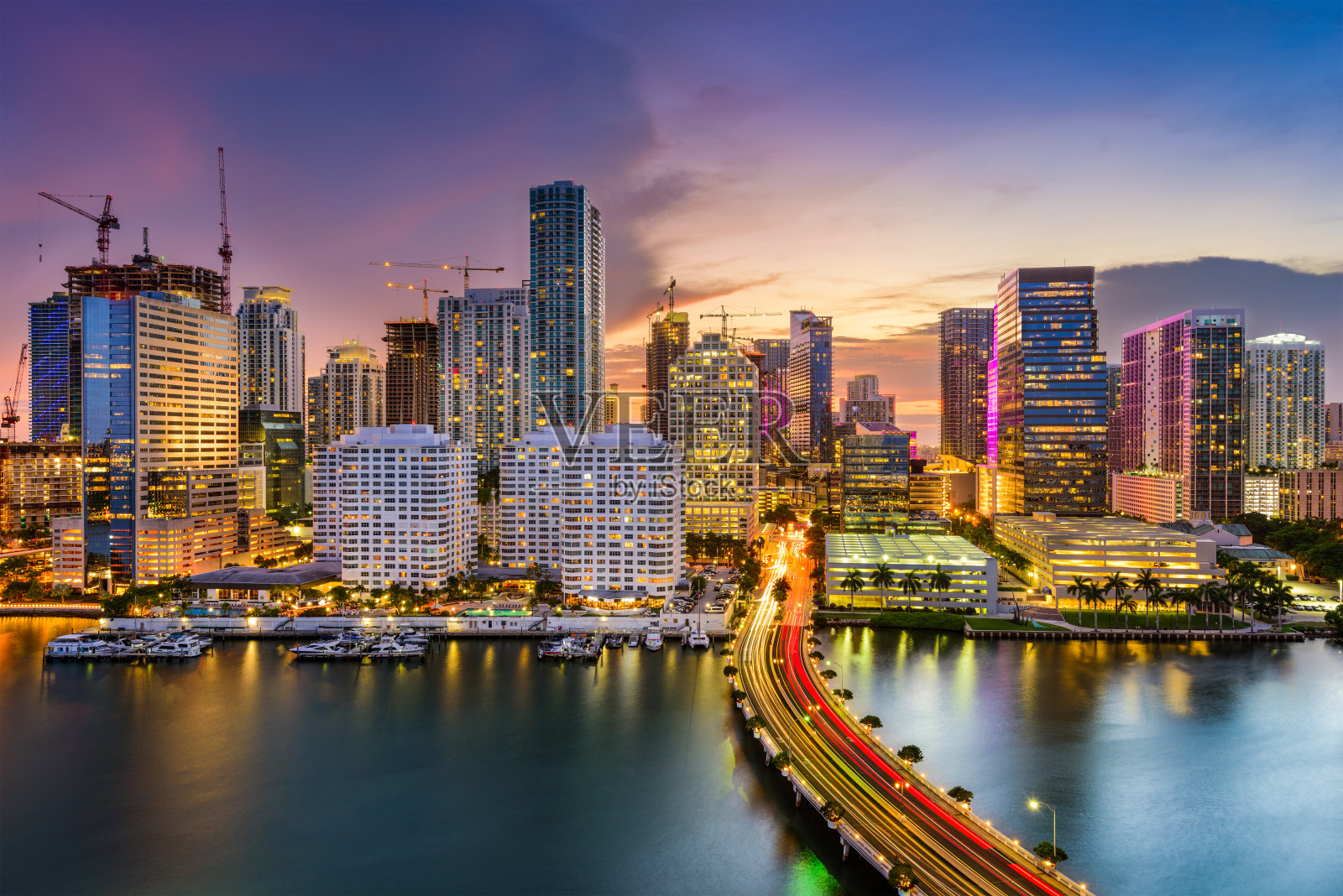 迈阿密,佛罗里达,天际线照片摄影图片