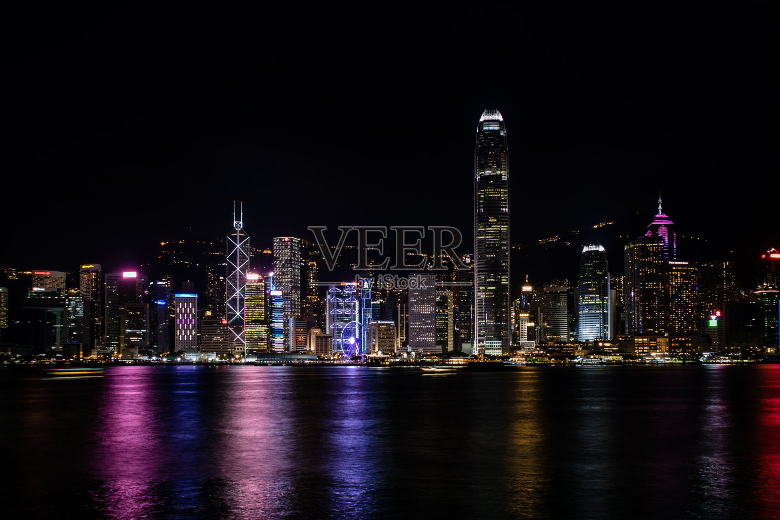 香港中环的夜景照片摄影图片