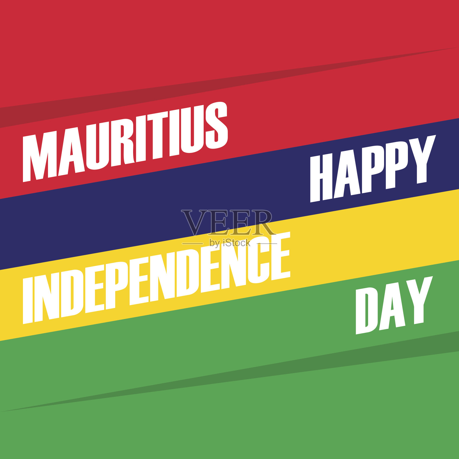 毛里求斯独立日快乐，3月12日庆祝卡片。插画图片素材