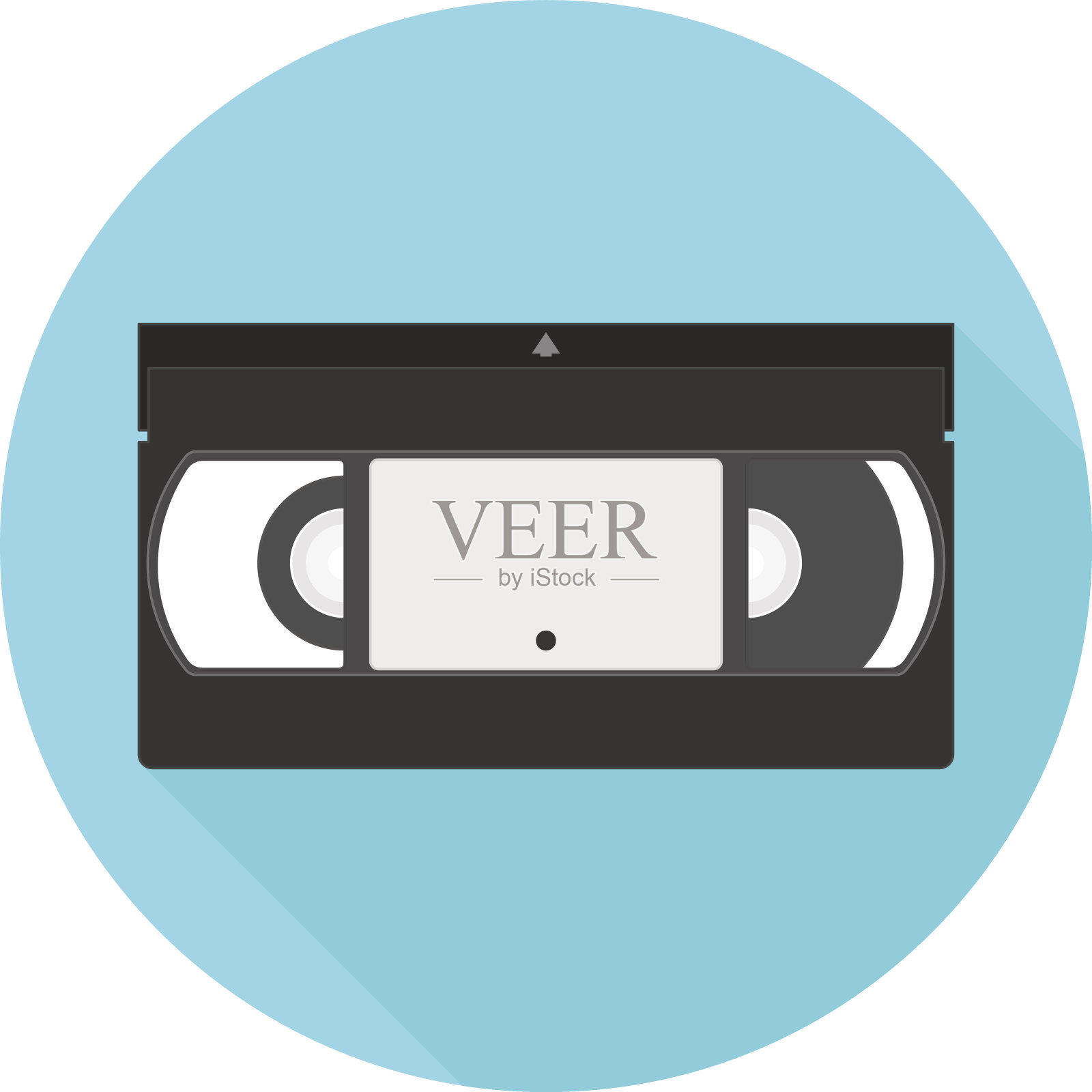 矢量VHS盒式磁带图标。录像带平图标。插画图片素材