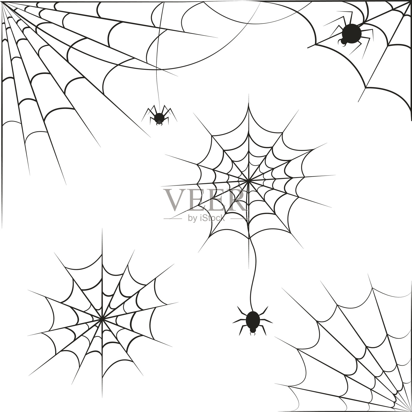 白色背景上的蜘蛛网。向量插画图片素材