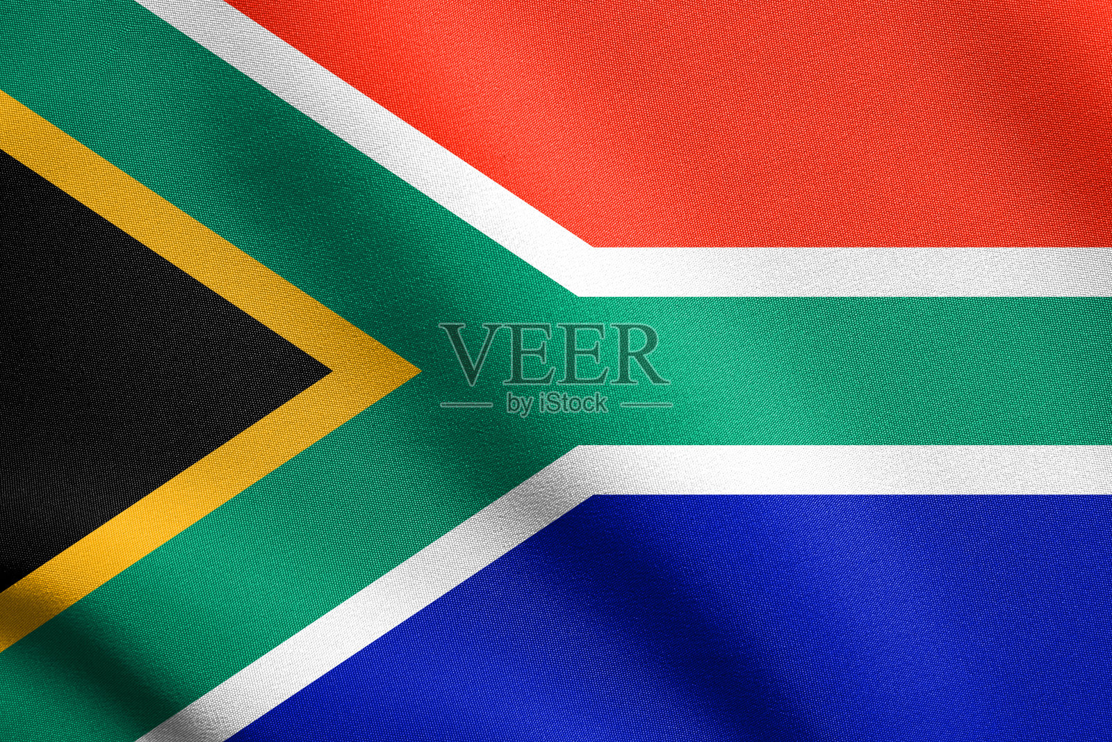 南非飘扬着织物质地的旗帜照片摄影图片