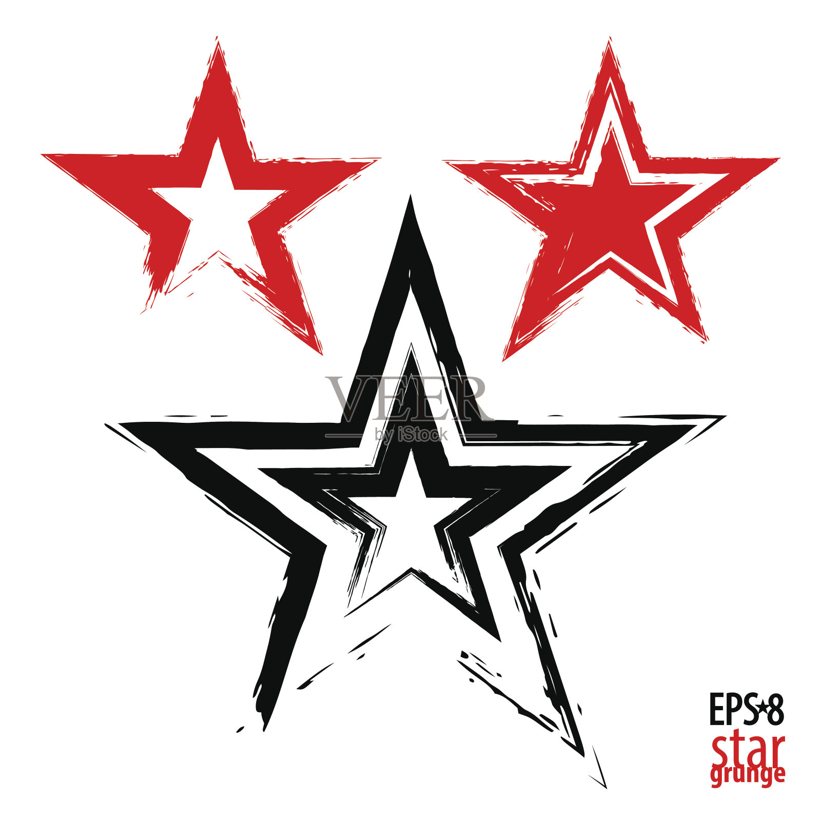 垃圾摇滚明星被涂上红黑两色插画图片素材