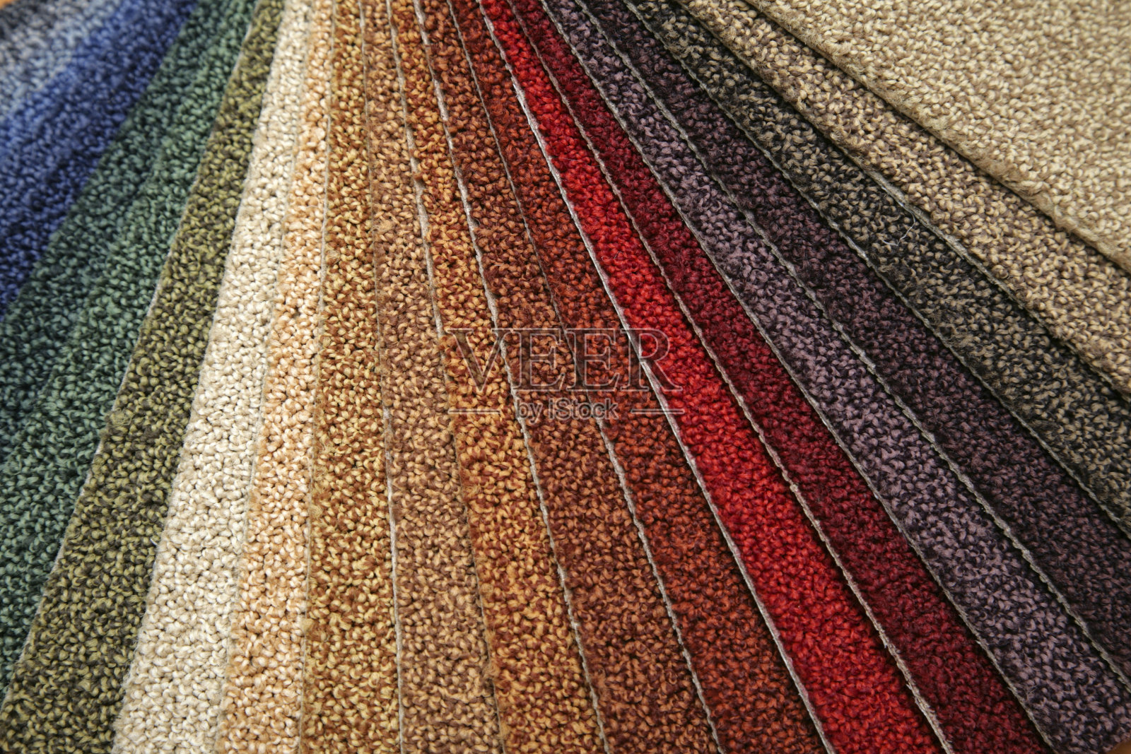 不同颜色的地毯样品照片摄影图片