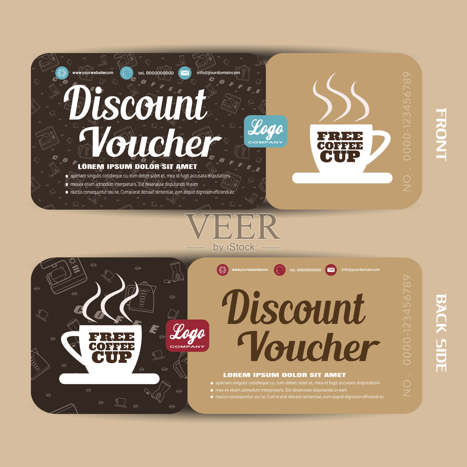折扣券矢量插图咖啡增加销售。设计模板素材