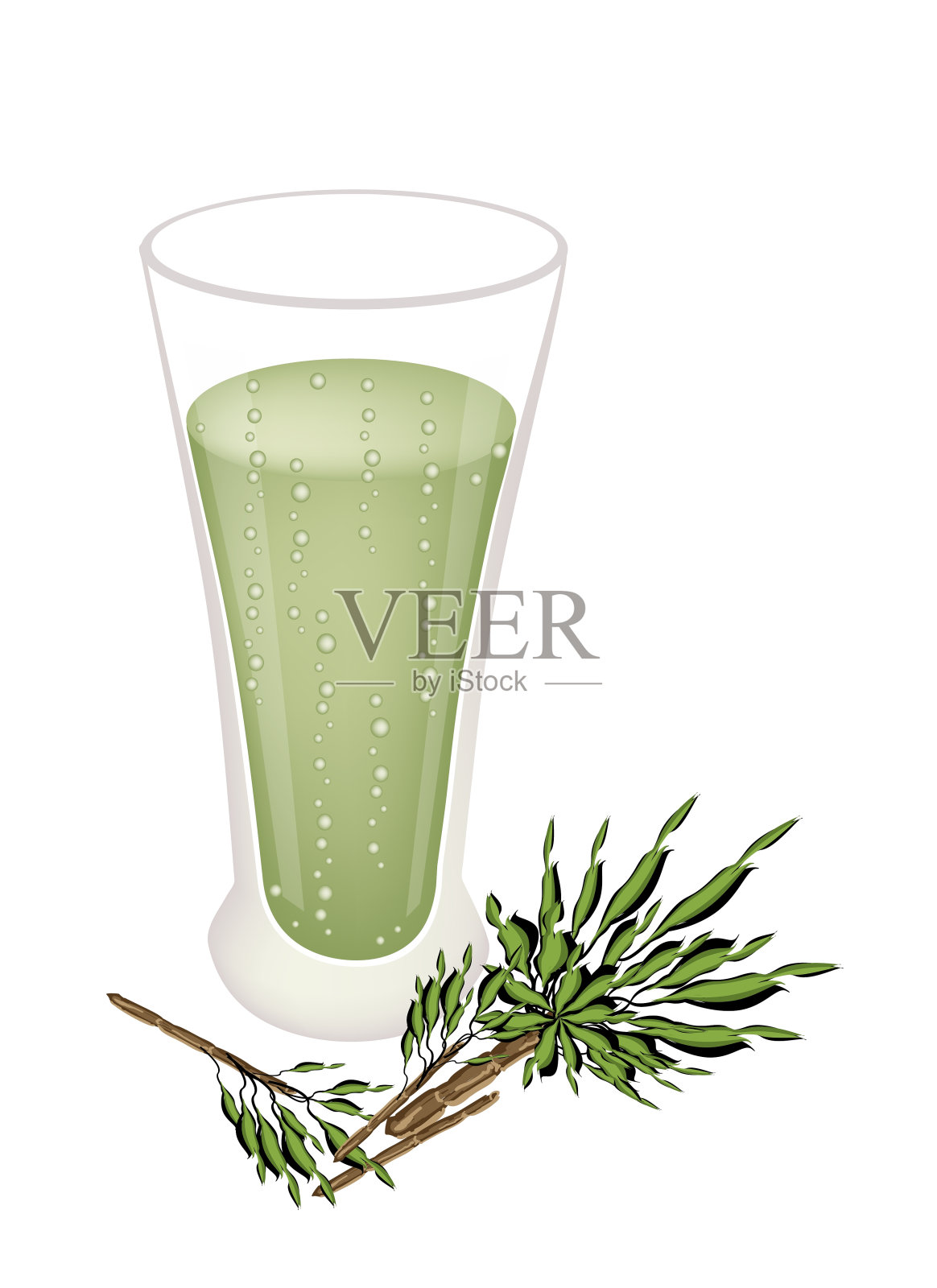 一杯加冰的绿茶设计元素图片