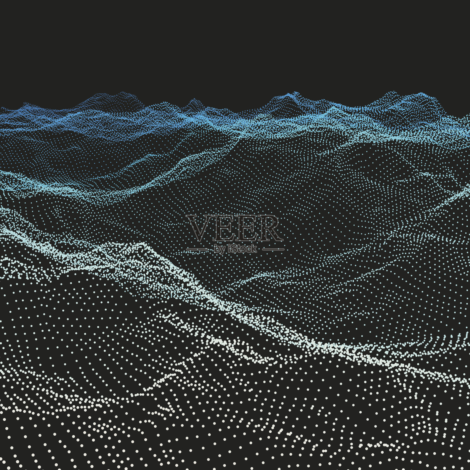 波浪网格背景。涟漪网格。抽象的矢量图。插画图片素材