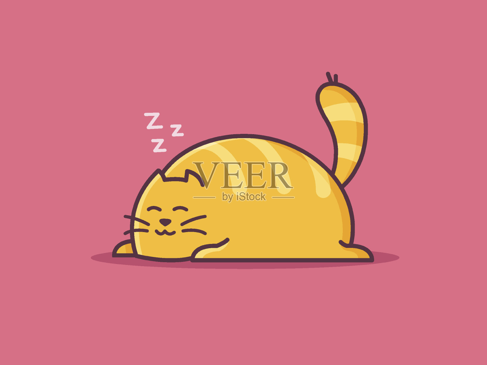 睡觉的猫插画图片素材
