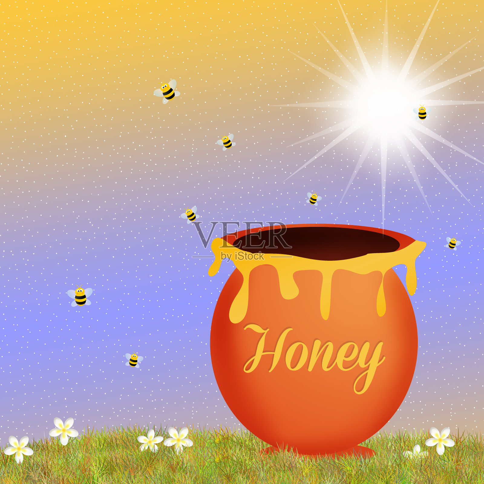 蜂蜜插画图片素材