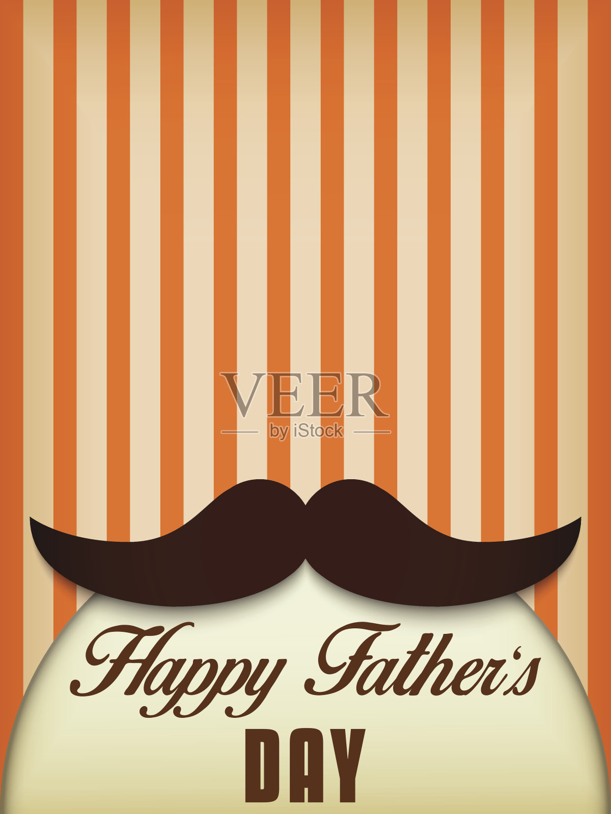 一张带有小胡子的快乐父亲节卡片插画图片素材