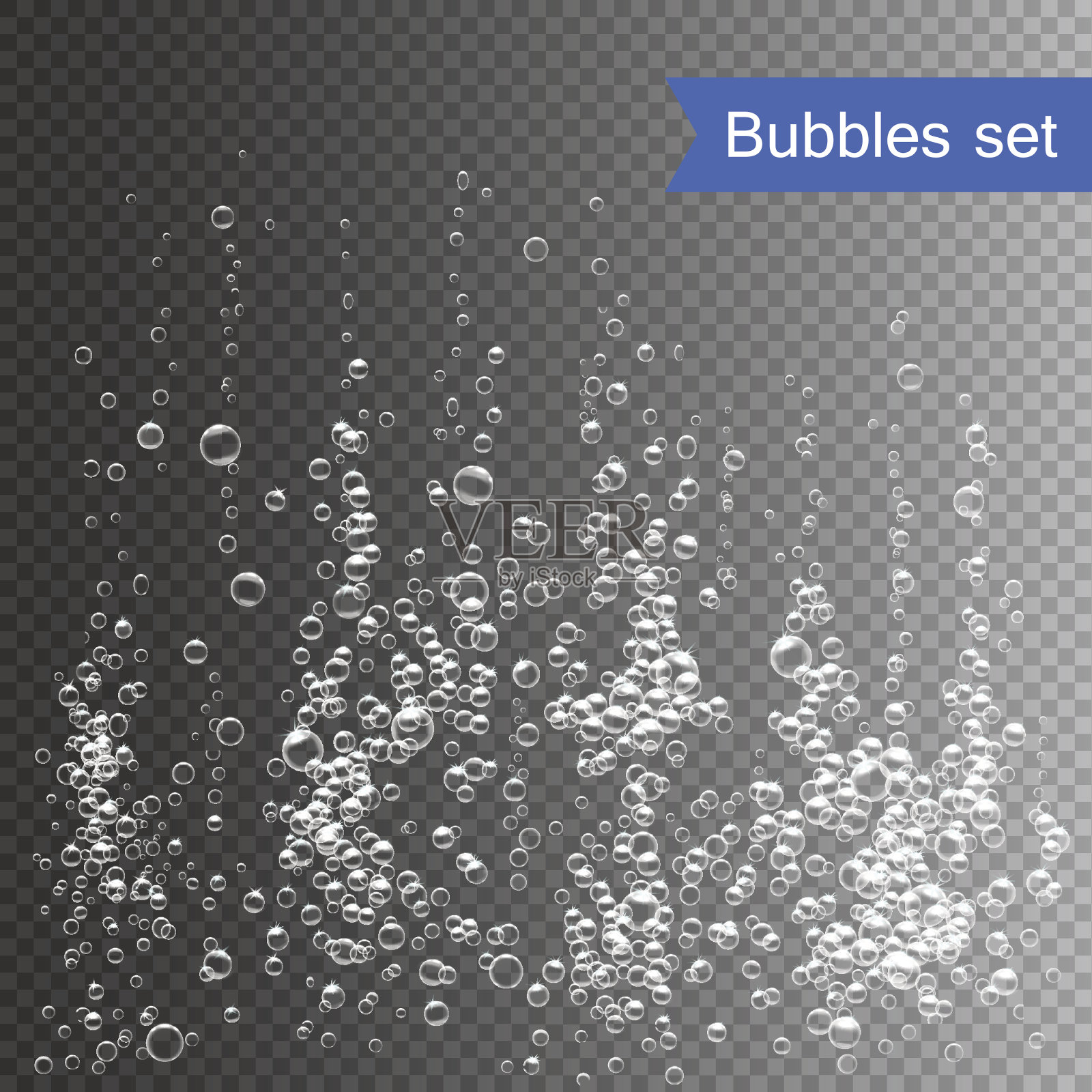 气泡在透明背景下的水矢量图设计元素图片