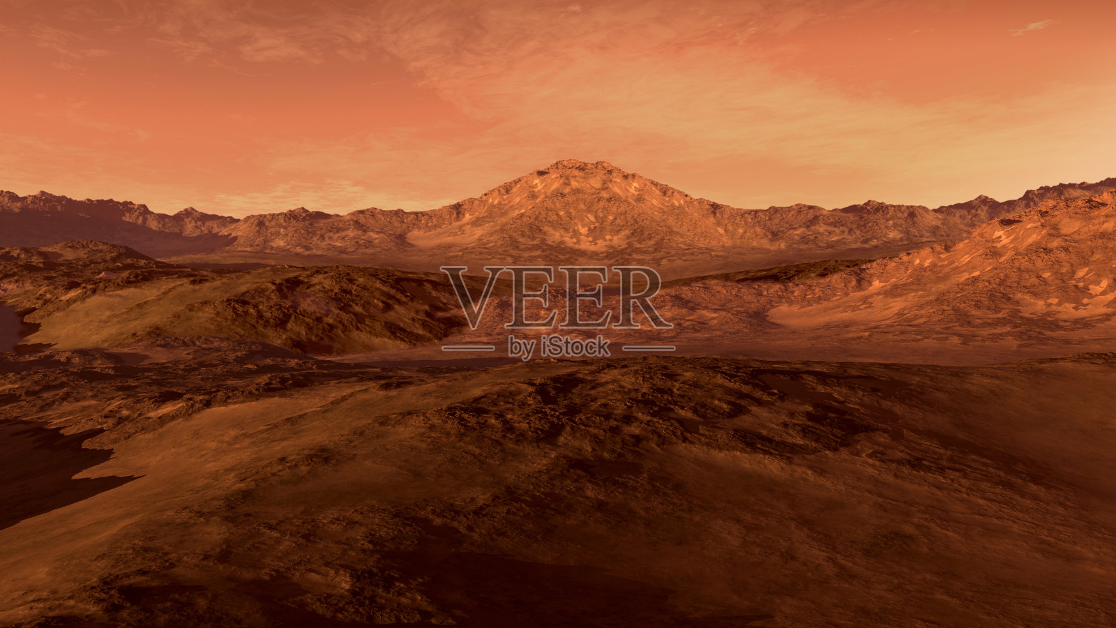 类似火星的红色星球景观照片摄影图片