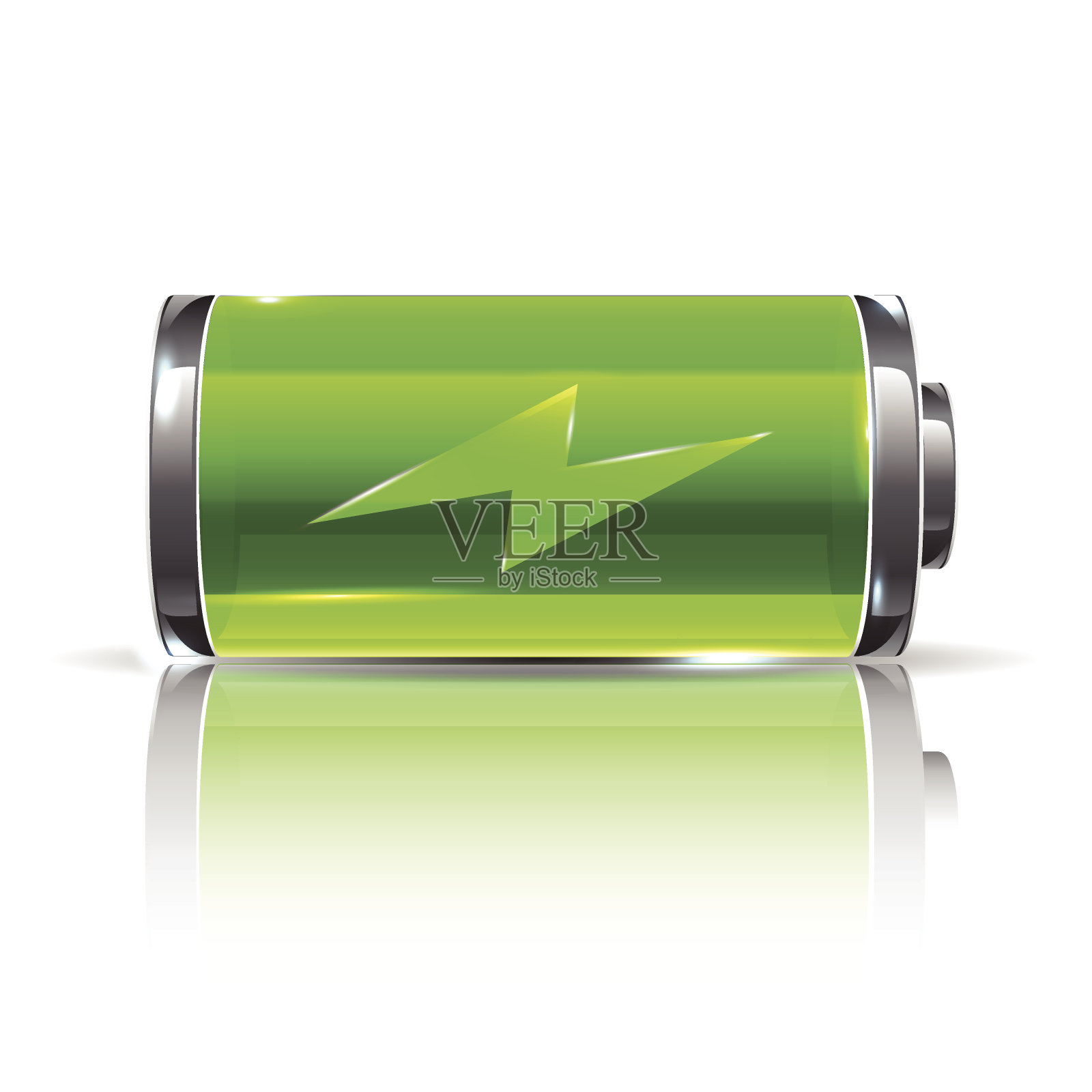 绿色电池，充满照明设计元素图片