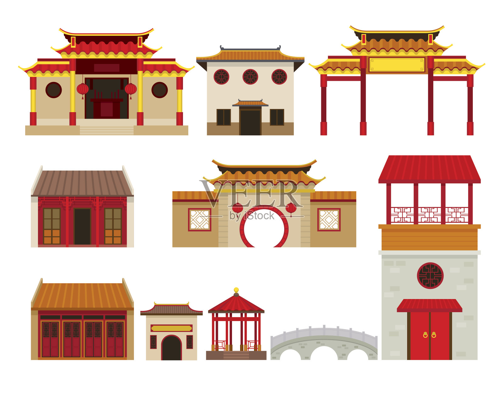 中国建筑对象集设计元素图片