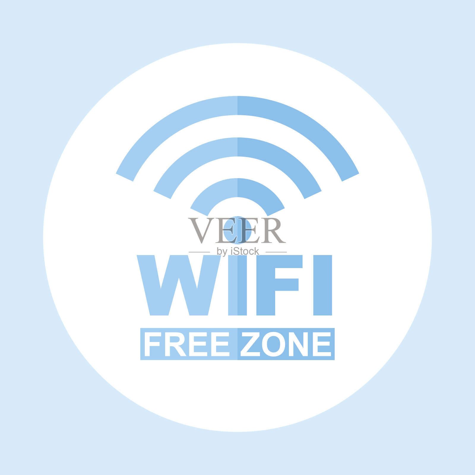 图标Wi-Fi免费区。矢量信号说明插画图片素材