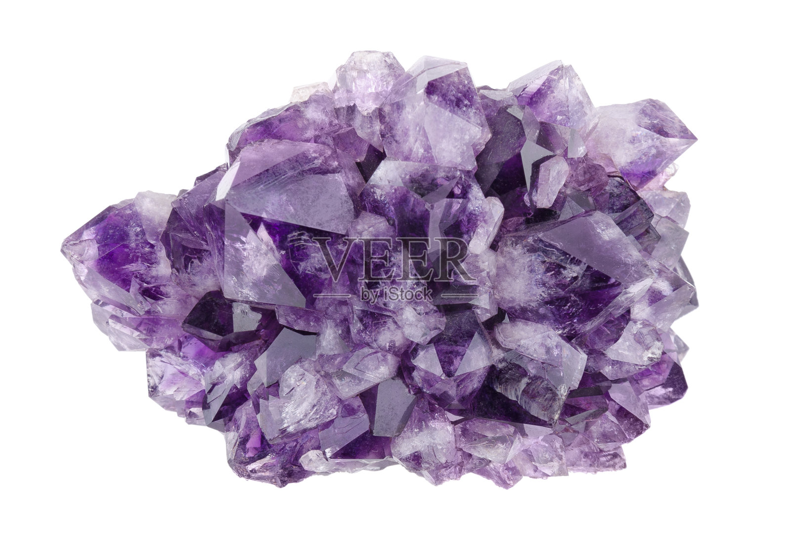 在白色背景上的紫水晶照片摄影图片