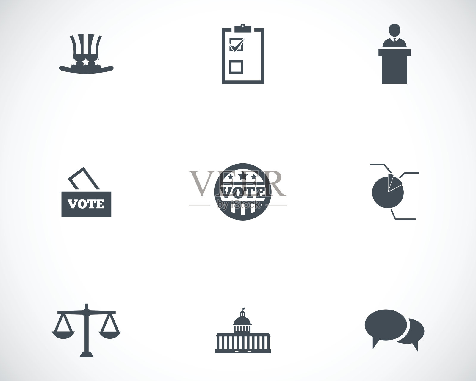 民主选举插画彩色图标素材 (PNG,PSD,SVG) - 云瑞设计