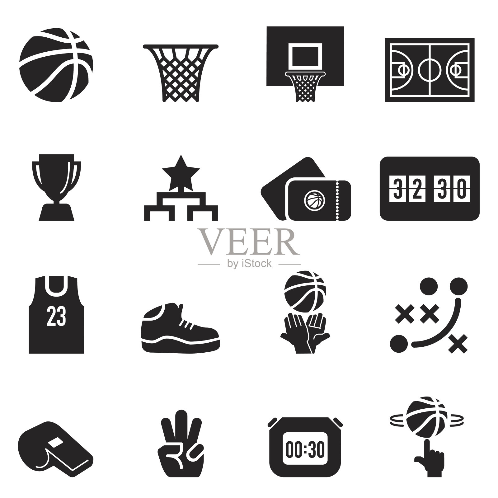 篮球偶像[黑色版]插画图片素材