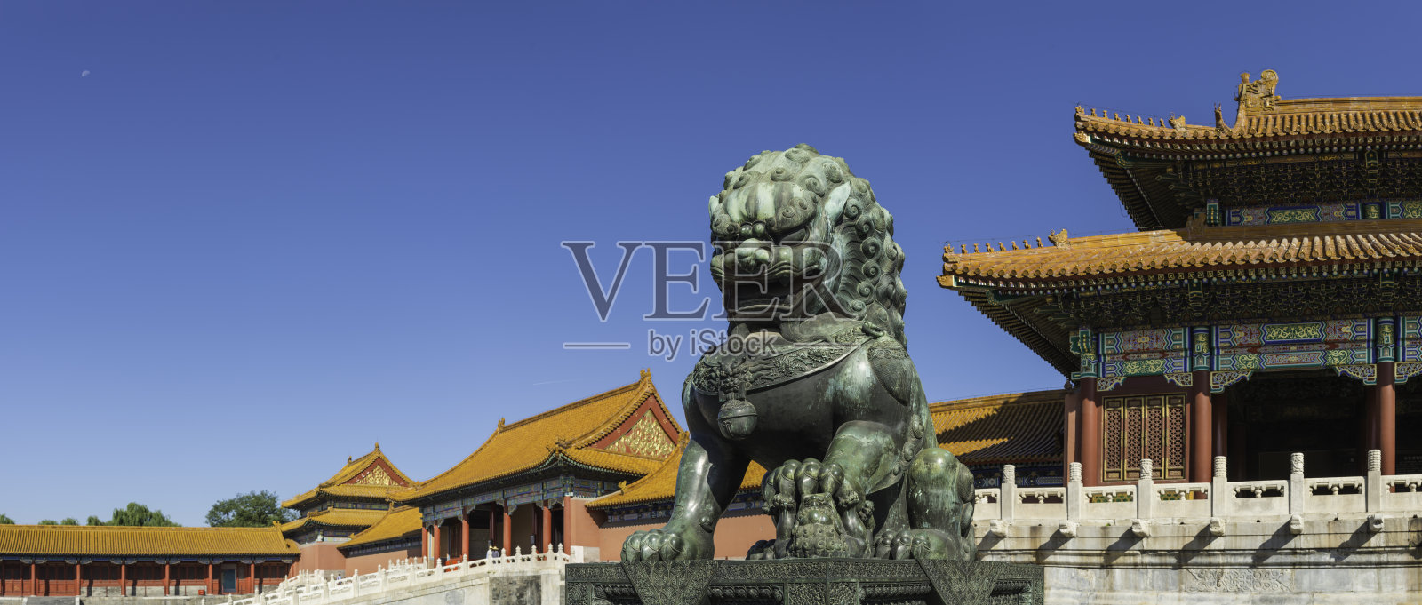 北京紫禁城全景中国御狮祠照片摄影图片